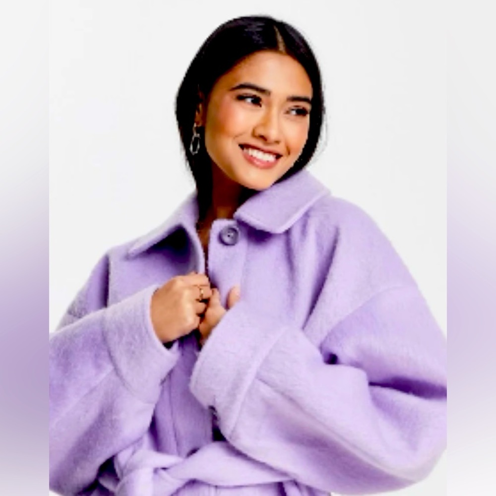 Women’s Lavender Topshop Oversized Shacket with Belt Size 8